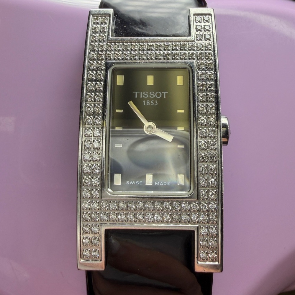 Tissot Silver and Black Diamond-Accented Smartwatch